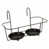 Haken-Blumentopfhalter, Metall, Schwarz, 34 X 18 Cm, Für Zwei Töpfe -Lechij Verkaufe 0910600240 Haken Blumentopfhalter fuer 2 Toepfe 34x18cm schwarz Metall 61902