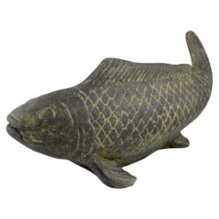 Fisch Geschnitzt, Grau, Gefärbt, Steinguss, 16 X 40 X 13 Cm -Lechij Verkaufe 0980305689 Fisch 40cm Stein geschnitzt 4 100485
