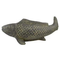 Fisch Geschnitzt, Grau, Gefärbt, Steinguss, 16 X 40 X 13 Cm -Lechij Verkaufe 0980305689 Fisch 40cm Stein geschnitzt 5 100486