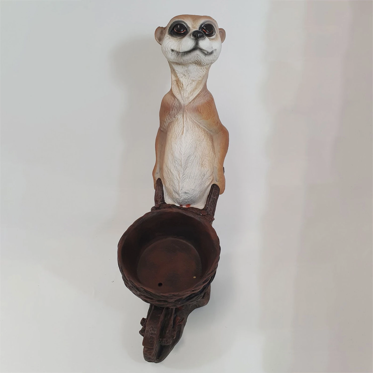 Erdmännchen Mit Karre, Braun, Höhe Ca. 60 Cm 3 Erdmännchen Mit Karre, Braun, Höhe Ca. 60 Cm