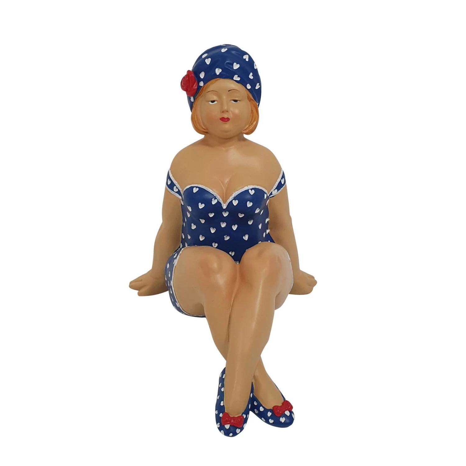 Dekofigur Badende Frau Sitzend, Blau/weiß, 18 X 14 X 19 Cm 3 Dekofigur Badende Frau Sitzend, Blau/weiß, 18 X 14 X 19 Cm