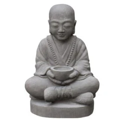 Buddha-Statue, Trockensteinguss, 33 X 30 X 54 Cm