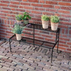 Etagere Mit 2 Ebenen, Faltbar, Schwarz, Ca. 79 X 35 X 48 Cm