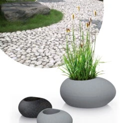 Pflanzstein Flow, Stony Black, L 48 X B 38 X H 23 Cm -Lechij Verkaufe 3210103633 3210103634 3210103635 3210103636 Pflanzstein Flow stony black grey 55927