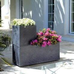 Pflanztrog 'Volcania Dado', Anthrazit, L 39,5 X B 39,5 X H 43,5 Cm -Lechij Verkaufe 3230101084 Pflanztrog Volcania Dado anthrazit 39x39xH43cm 31Ltr2 75429