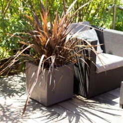 Pflanztrog 'Volcania Dado', Anthrazit, L 39,5 X B 39,5 X H 43,5 Cm -Lechij Verkaufe 3230101084 Pflanztrog Volcania Dado anthrazit 39x39xH43cm 31Ltr7 75427