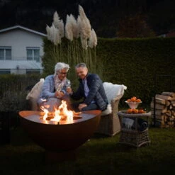 Feuerstelle 'Wave', Rost, Edelstahl, Ca. 100 X 55 X 100 Cm -Lechij Verkaufe 3920100768 Feuerstelle WAVE rost ca100x55x100cm 2 125243